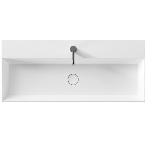 Раковина керамическая Alice Spy 34350101N 100 см подвесная цвет белый без отверстий под смеситель