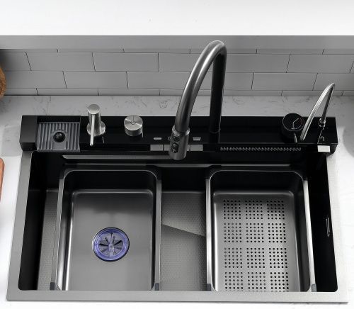 Кухонная мойка Esbano CASCADE-5 ESMKCASC5 75х45 цвет оружейная сталь поверхность матовая