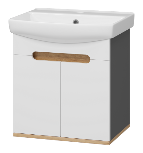 Тумба под раковину Misty Сканди Э-Ска01050-011П 50х40 подвесная цвет белый/серый