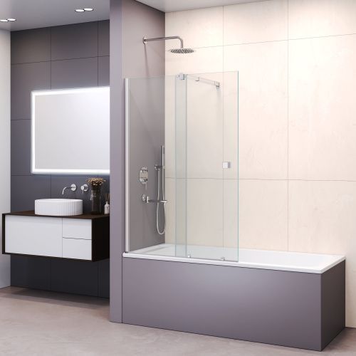 Душевая шторка на ванну RGW Screens 06114610-11 100х150 стекло прозрачное профиль хром ориентация универсальная