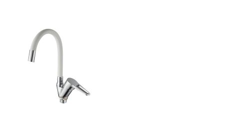 Смеситель для кухни D-Lin D150303-3 на мойку белый/хром