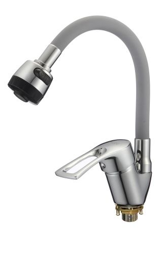 Смеситель для кухни D-Lin D150422-2T на мойку хром/серый