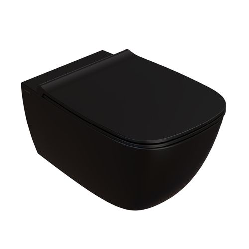 Чаша унитаза подвесная Globo Genesis GNS02.AR цвет черный без сиденья безободковая каскадный смыв