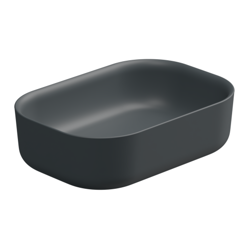 Раковина керамическая GSG Ceramic Design Hit! HILAVRE60028 60х40 накладная цвет черный без отверстий под смеситель