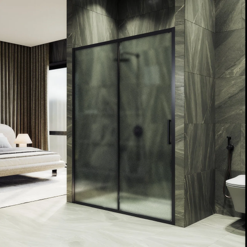 Душевая дверь Maybah Glass MGD-1281-6 150х195 стекло тонированное профиль черный