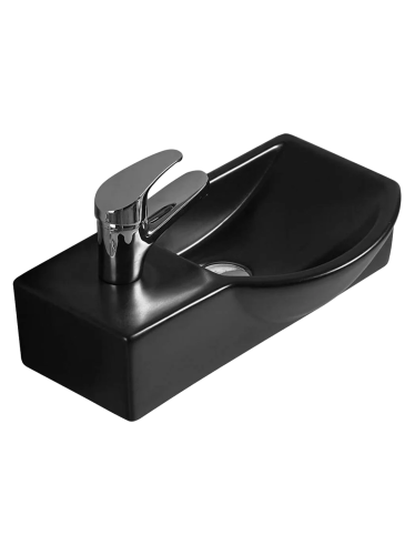 Раковина из сантехнического фаянса WeltWasser WW SK 10000008688 40х20 подвесная цвет черный 1 отверстие под смеситель