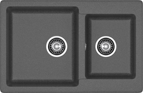 Кухонная мойка Granfest Practik P-780K графит 80х50 цвет серый поверхность матовая