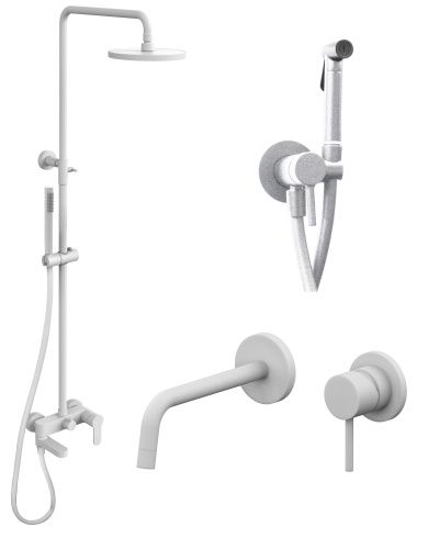 Душевая стойка Paffoni Light KITZCOL632BO006 настенная цвет белый