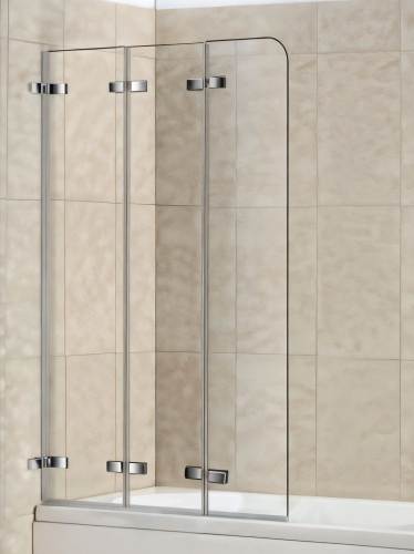 Душевая шторка на ванну WeltWasser WW100 10000000935 75х140 стекло прозрачное профиль хром ориентация универсальная