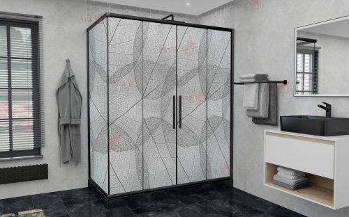 Душевой уголок AvaCan FB2-190-SB90MT 210х90 стекло матовое профиль черный без поддона