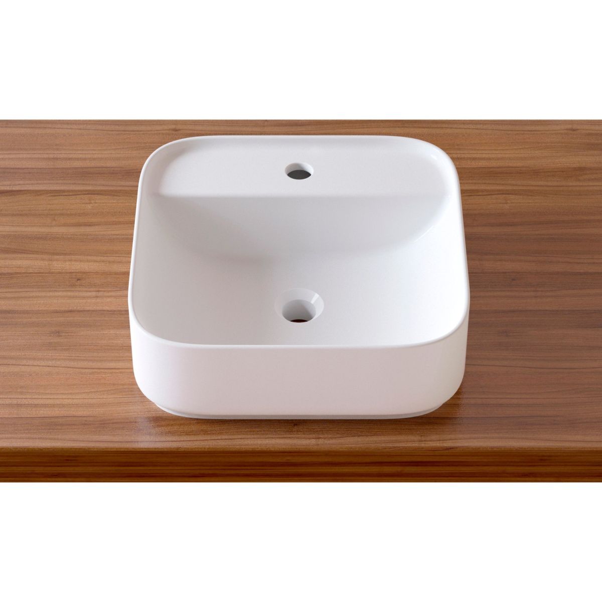 Раковина из сантехнического фарфора Lavinia Boho Bathroom Sink Slim 33311007 40х40 накладная цвет белый 1 отверстие под смеситель