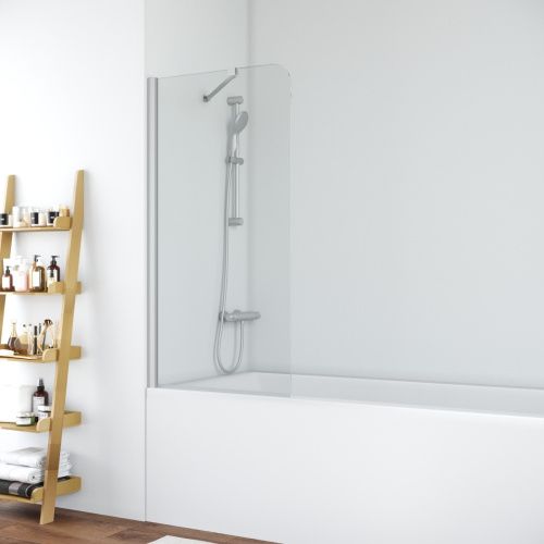 Душевая шторка на ванну Vegas-Glass EV+EV NOVO ST EV ST NOVO 76 07 crystalvision 75х140 стекло прозрачное профиль хром ориентация универсальная