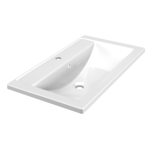 Раковина из искусственного камня Paola Paola Mario 800 80х50 полувстраиваемая цвет белый 1 отверстие под смеситель