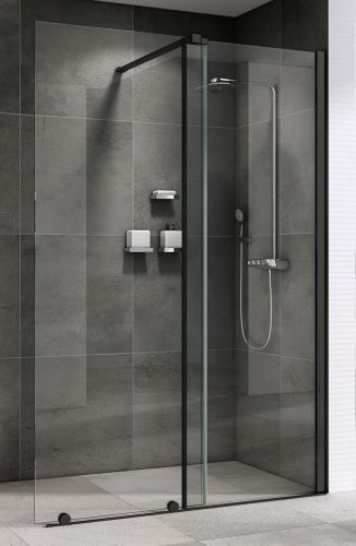Душевая перегородка Abber Komfort AG09120B 120х200 стекло прозрачное профиль черный