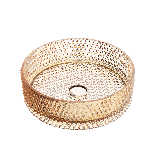 Раковина стеклянная Ceramica Nova CRISTAL CN6058 40х40 накладная цвет бежевый без отверстий под смеситель