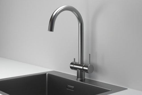 Смеситель для кухни Granula Kitchen Space 7104, СТАЛЬ САТИН на мойку нержавеющая сталь