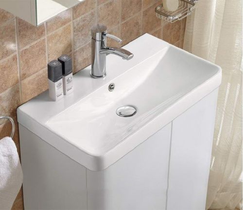 Раковина из сантехнического фаянса CeramaLux 9595-60 60х30 встраиваемая цвет белый 1 отверстие под смеситель