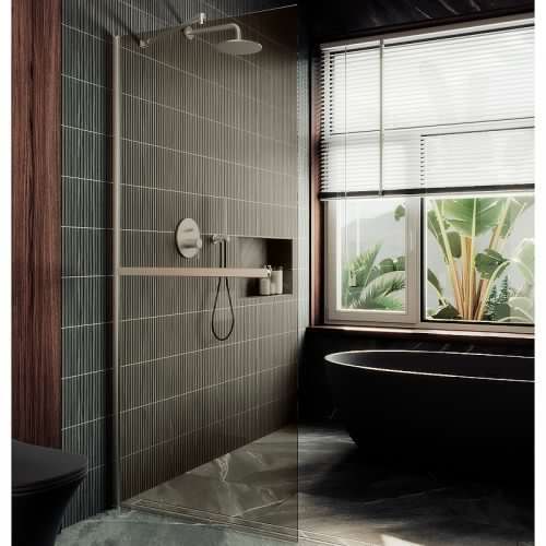 Душевая перегородка Maybah Glass MGD-709-5ш 110х195 стекло тонированное профиль хром