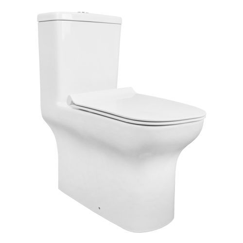 Унитаз напольный с бачком Creo Ceramique One ON0102 белый без сиденья безободковый каскадный смыв