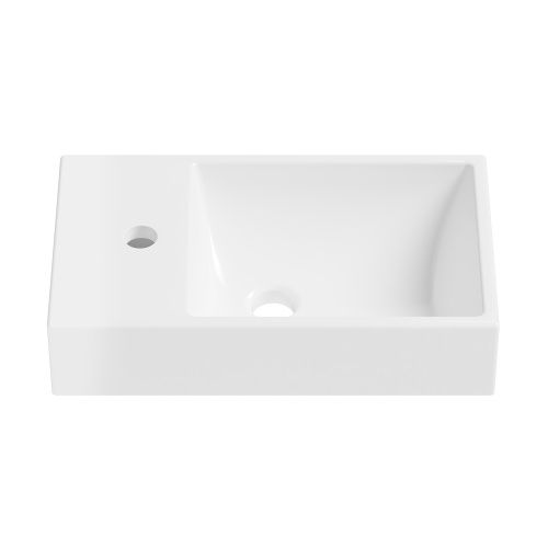 Раковина из сантехнического фарфора Wellsee WC Area 151804000 50х30 накладная цвет белый 1 отверстие под смеситель