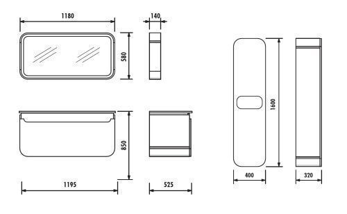 Тумба с раковиной Creavit Pion PN0120.01.BDM+DP120 120х50