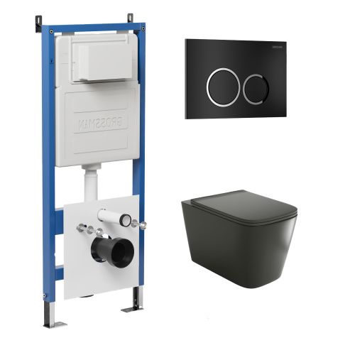 Инсталляция + кнопка смыва + унитаз Grossman Galaxy 97.4441BMS.01.210