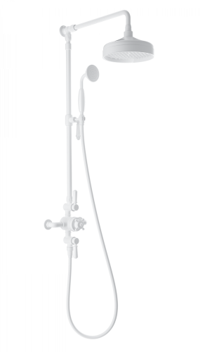 Душевая стойка Wonzon & Woghand Retro WW-B3041-MW настенная цвет белый с термостатом