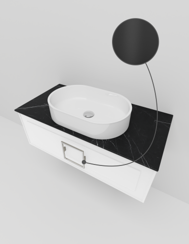 Тумба со столешницей La Fenice CUBO NFNC-01-CUB-B-100-3-GB 100х50 подвесная цвет белый