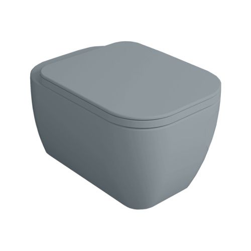 Чаша унитаза подвесная Simas Henges HE18 cemento matt цвет серый без сиденья безободковая каскадный смыв