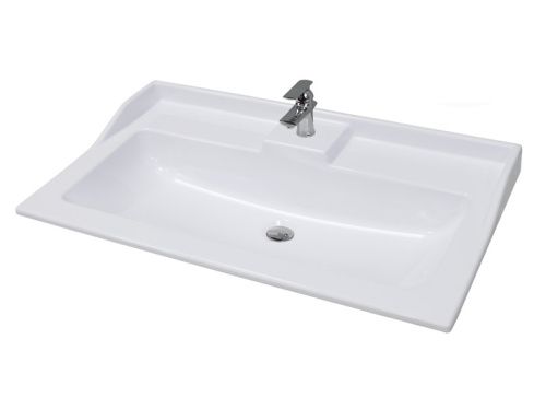 Раковина из искусственного камня Aquaton Фабиа 1A708731FB010 70х50 накладная цвет белый 1 отверстие под смеситель