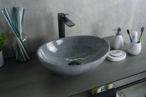 Раковина керамическая Gid Lago 54430 40х30 накладная цвет многоцветный без отверстий под смеситель