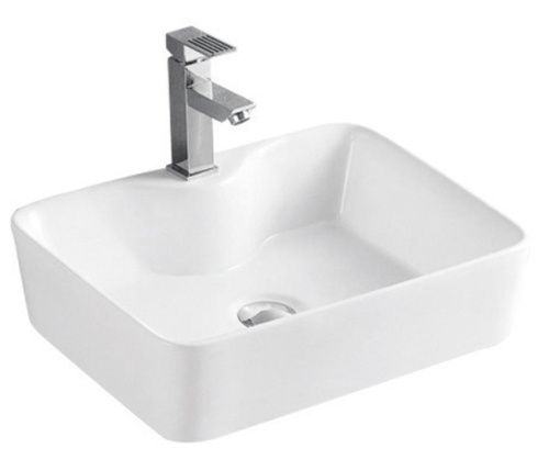 Раковина из сантехнического фаянса Azario AZ-2010 50х40 накладная цвет белый 1 отверстие под смеситель