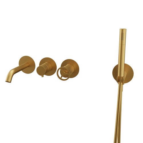 Смеситель для ванны Remer Chrono CH53D2PBG встраиваемый в стену золото