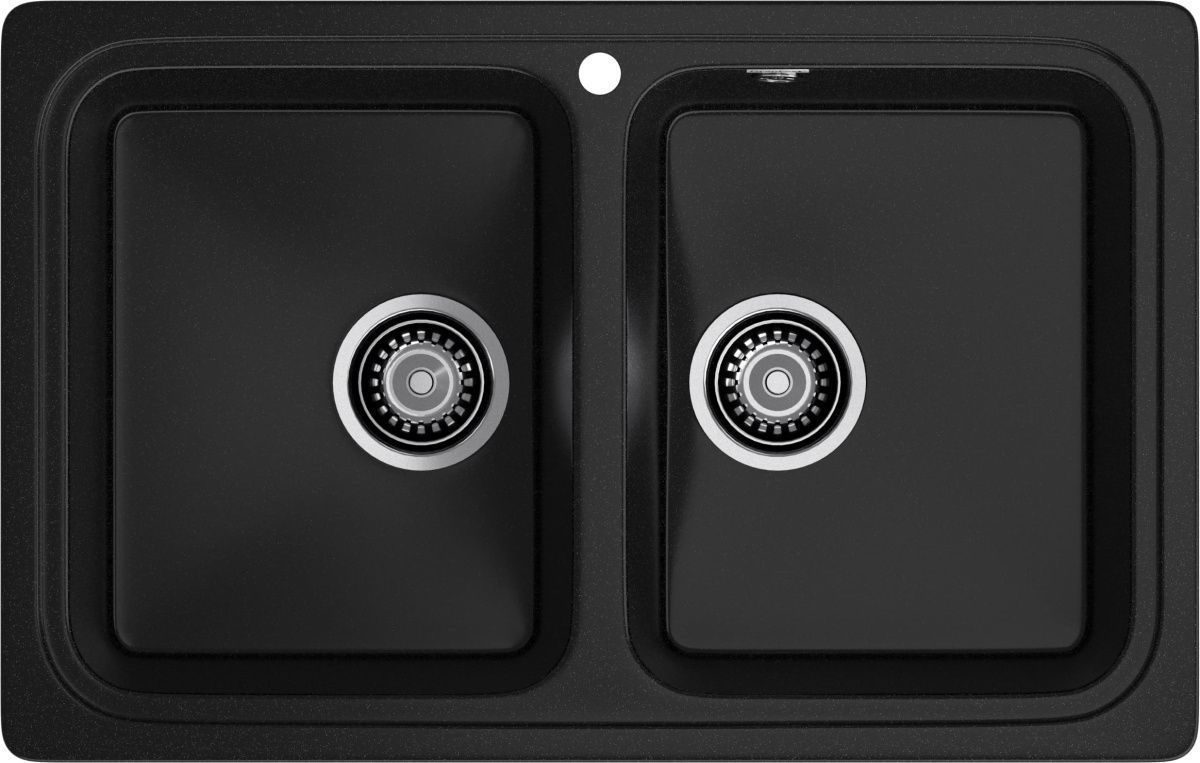 Кухонная мойка Granfest Standart S-780K черный 80х50 цвет черный поверхность матовая