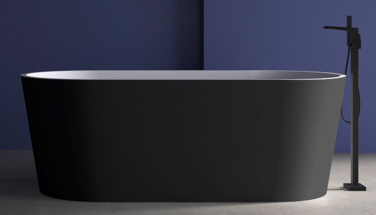 Ванна акриловая Abber AB9209MB 170х80 отдельностоящая овальная с каркасом