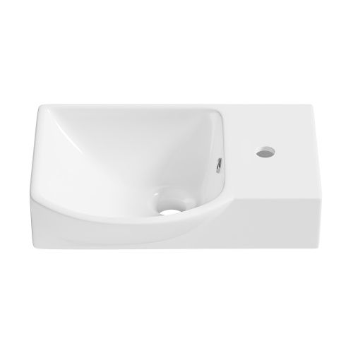 Раковина из сантехнического фарфора Wellsee WC Area 151807000 50х30 накладная цвет белый 1 отверстие под смеситель