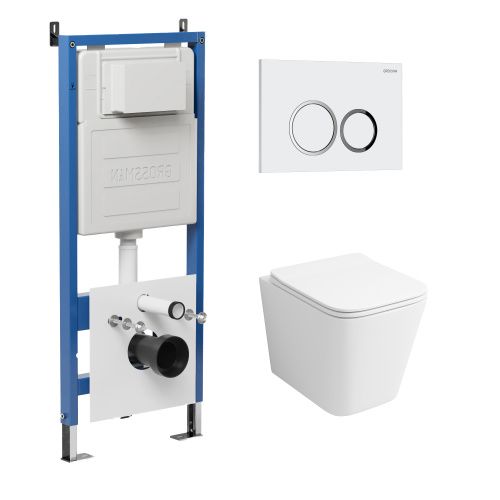 Инсталляция + кнопка смыва + унитаз Grossman Galaxy 97.4441S.01.000