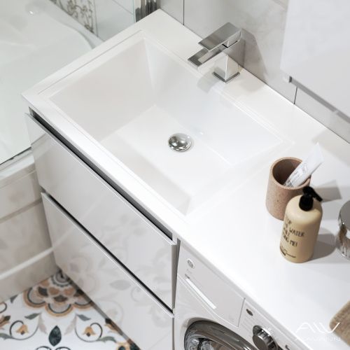 Тумба с раковиной Alavann Soft ALV0994000 120х50 напольная цвет белый