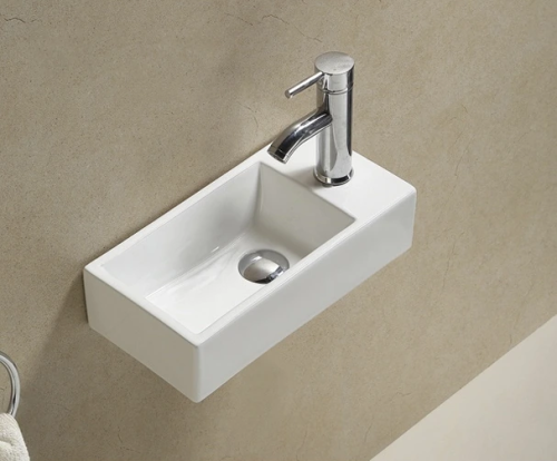 Раковина керамическая Gid Suspendido 61127L 40х20 подвесная цвет белый 1 отверстие под смеситель