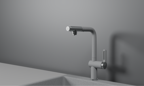 Смеситель для кухни Granula 8169, БАЗАЛЬТ на мойку серый