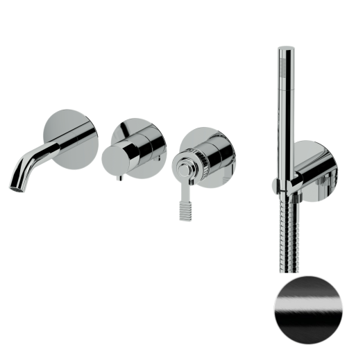 Смеситель для ванны Remer Atelier AL53D2PCFP встраиваемый в стену черный