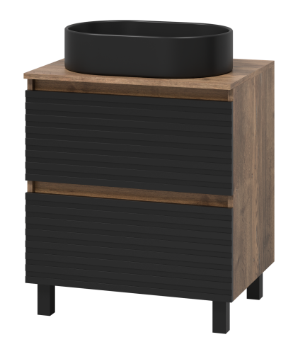 Тумба под раковину Brevita Dakota DAK-07060-19/02-2Я 60х50 напольная цвет черный/коричневый