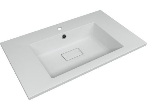 Раковина из искусственного камня Florentina Персона 800 10.240.00800.201 80х50 накладная цвет белый 1 отверстие под смеситель