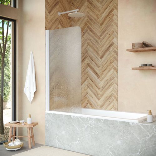 Душевая шторка на ванну Vegas-Glass EV+EV NOVO EV NOVO 76 01 02 L 75х140 стекло рифленое профиль белый ориентация левая