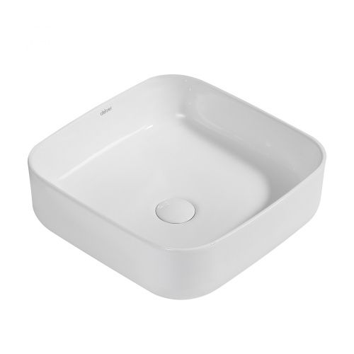 Раковина из сантехнического фаянса Abber RECHTECK AC2211 40х40 накладная цвет белый без отверстий под смеситель