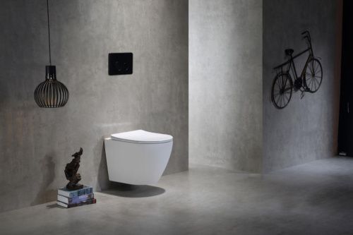 Унитаз подвесной CeramaLux TR2196 белый с сиденьем микролифт смыв торнадо