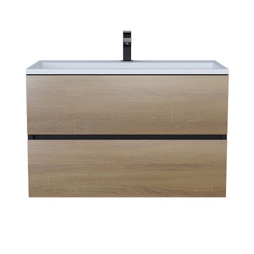 Тумба с раковиной Uperwood Barsa 293020543 80х50 цвет коричневый/черный