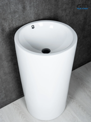 Раковина керамическая Gid Autonomo 81107 50х50 напольная цвет белый без отверстий под смеситель