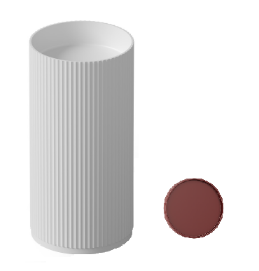 Раковина из искусственного камня Dea Design Pedestal Basin DD2803 450 17 50х50 напольная цвет красный без отверстий под смеситель