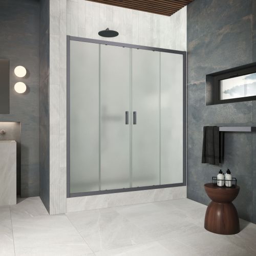 Душевая дверь Vegas-Glass Z2P Protec Z2P Protec 220 06 10 220х200 стекло матовое профиль вороненая сталь